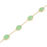 Oval Cut Chrysoprase 18k Yellow Gold Bracelet