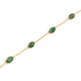 Oval Emerald Single Line, 18k Yellow Gold Bracelet