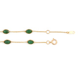 Oval Emerald Single Line, 18k Yellow Gold Bracelet