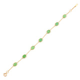 Oval Cut Chrysoprase 18k Yellow Gold Bracelet