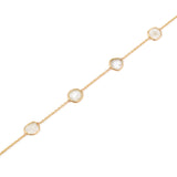 Diamond Slices Single-Line 18k Yellow Gold Adjustable Bracelet