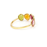 Five Stone Gemstone Cut-Stone Band, Yellow Gold