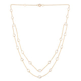 Double Layer Diamond Slices Necklace, 18k