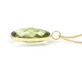 Rectangular Green Amethyst Pendant, 18K Yellow Gold