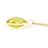 14k Yellow Gold Square Lemon Topaz Pendant