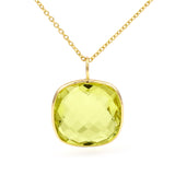 14k Yellow Gold Square Lemon Topaz Pendant