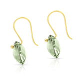 Amethyst Round Shape Dangling Earrings made in 18 Karat Yellow Gold.