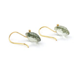 Amethyst Round Shape Dangling Earrings made in 18 Karat Yellow Gold.