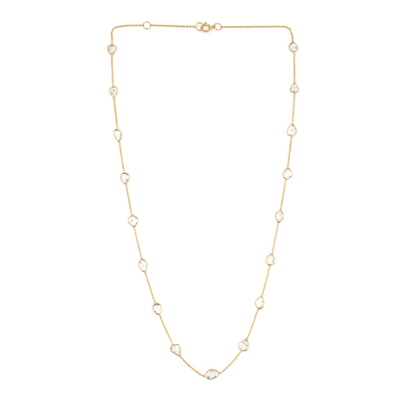 Mixed Cut Diamond Slices Necklace, 18k