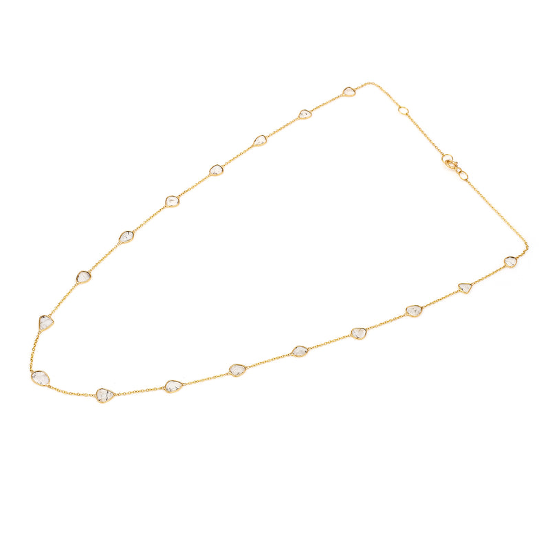 Mixed Cut Diamond Slices Necklace, 18k
