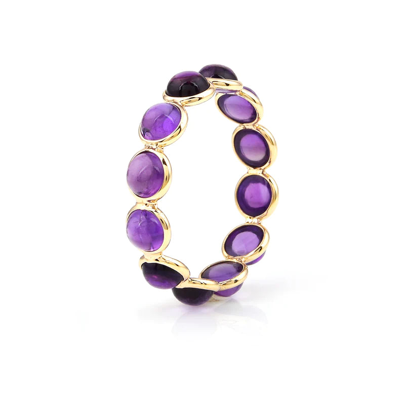 Round Cabochon Band, Yellow Gold