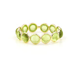 Peridot Round Cabochon Band, Yellow Gold