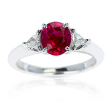 AGL Certified 1.19 ct. Ruby and Diamond Ring, PT