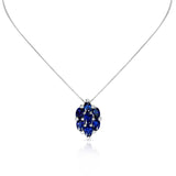 5.37 ct. Seven Oval-Shape Blue Sapphire and 0.08 ct. Diamonds Pendant Necklace