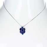 5.37 ct. Seven Oval-Shape Blue Sapphire and 0.08 ct. Diamonds Pendant Necklace