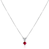 Ruby and Diamond Pendant Necklace, Platinum