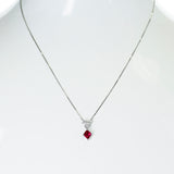 Ruby and Diamond Pendant Necklace, Platinum