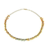 Fancy Color Sapphire Drop Gold Necklace