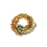 Fancy Color Sapphire Briolette Beads Gold Necklace