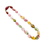 Fancy Color Tourmaline Beads Yellow Gold Necklace