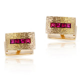 Tiffany & Co. Ruby Cufflinks, 14K Yellow Gold