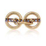 Invisibly-Set Blue Sapphire Shirt Pins, 14 Karat Yellow Gold