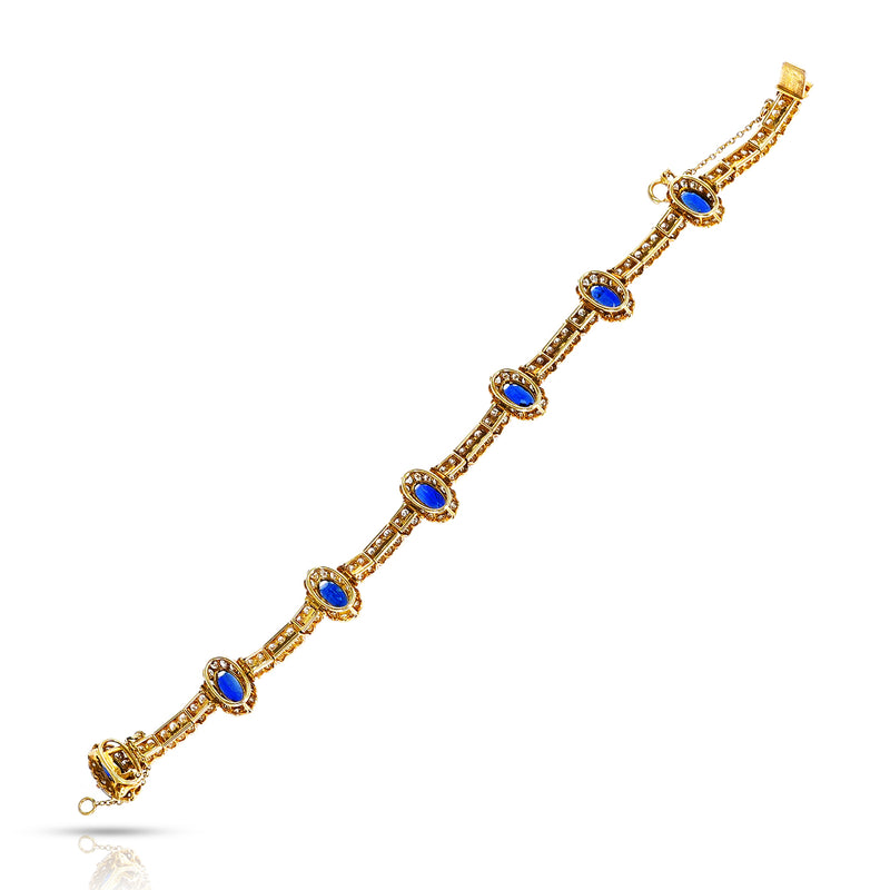 Cartier Paris Oval Sapphire and Diamond Bracelet, 18k