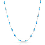 Marquise-Shape Gemstone Necklace, 18k