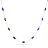 Marquise-Shape Gemstone Necklace, 18k