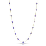Oval Tanzanite Faceted Necklace, 18k Yellow Gold