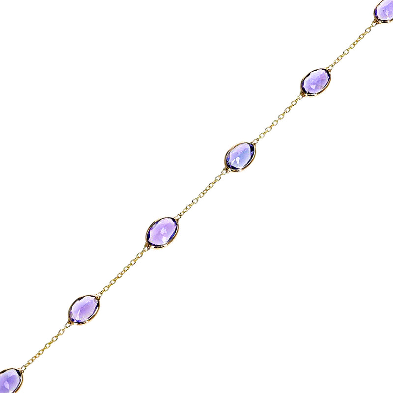 Oval Shape Tanzanite Bracelet, 18k Yellow Gold