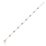 Oval Shape Tanzanite Bracelet, 18k Yellow Gold