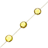 Round Yellow Topaz Adjustable Bracelet, 18k Yellow Gold