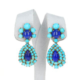 Lucien Piccard Turquoise and Lapis Earrings, 14k