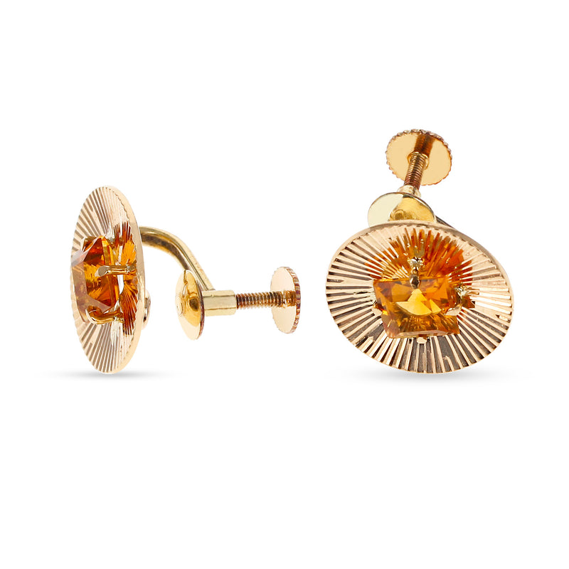 Retro Tiffany & Co. Citrine Earrings 14K Yellow Gold