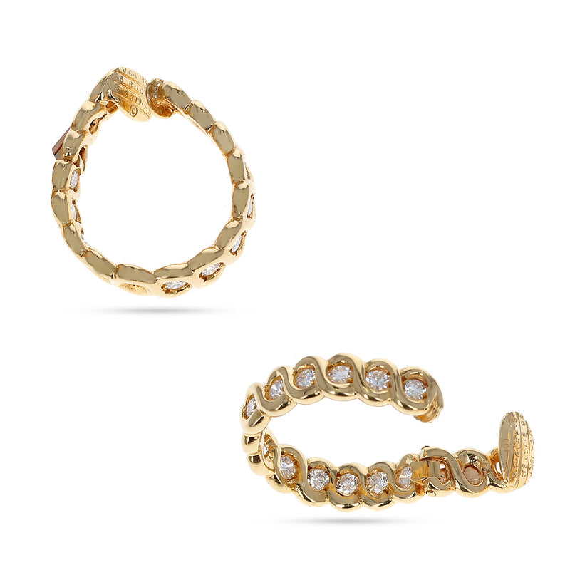 Van Cleef & Arpels Diamond and Gold Hoop Earrings