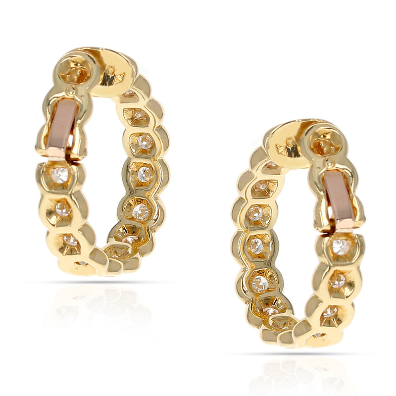 Van Cleef & Arpels Diamond and Gold Hoop Earrings