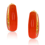 Van Cleef & Arpels Coral Hoop Earrings 18 Karat Yellow Gold