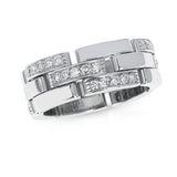 Cartier Panthere White Diamond Link & Chain-Style Wedding Band, 18K White Gold
