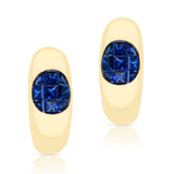 Invisibly-Set Sapphire Earrings, 18k Yellow Gold
