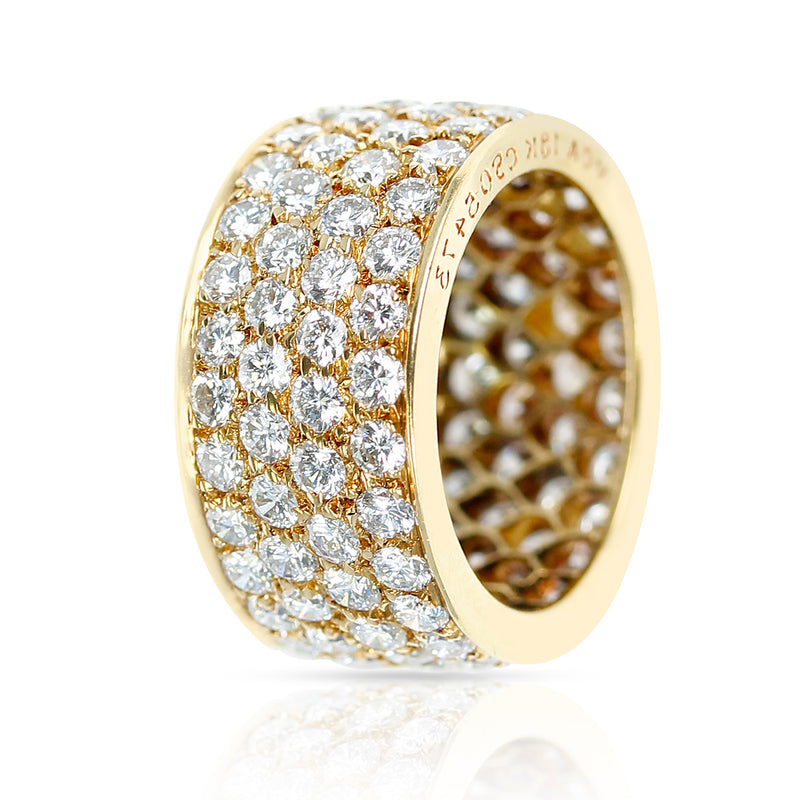 Van Cleef & Arpels Four Row Diamond Band, 18k Yellow Gold