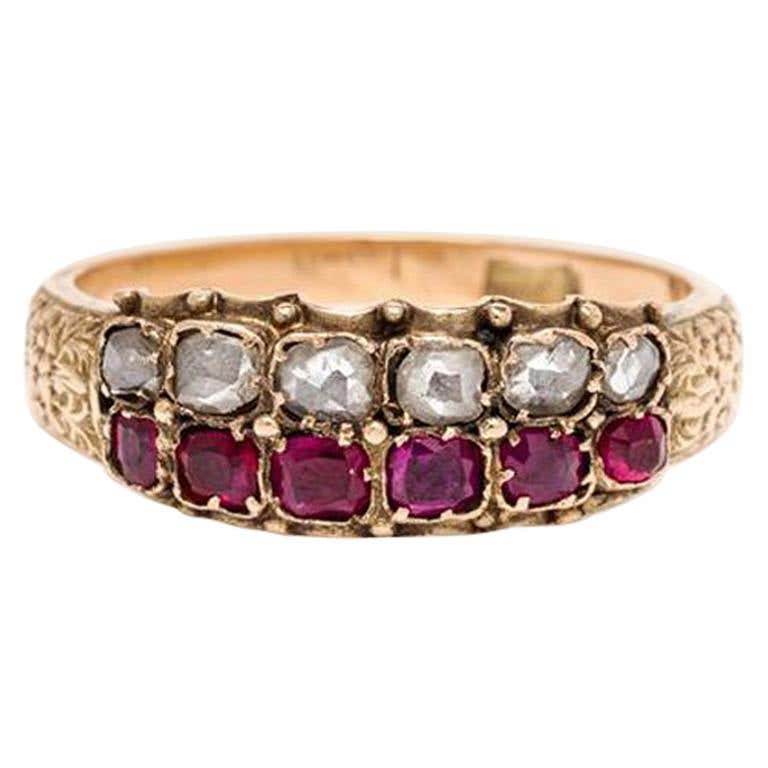 Georgian Ruby and Diamond Ring, Yellow Gold