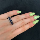 Genuine Sapphire Cabochon Ring in Sterling Silver
