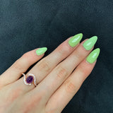 Genuine Amethyst Cabochon Swirl Ring in Sterling Silver