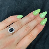 Genuine Sapphire Cabochon Ring in Sterling Silver
