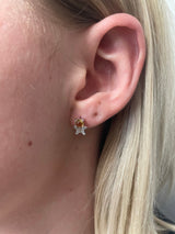 Genuine Citrine Butterfly Earrings with Cubic Zirconia in Sterling Silver