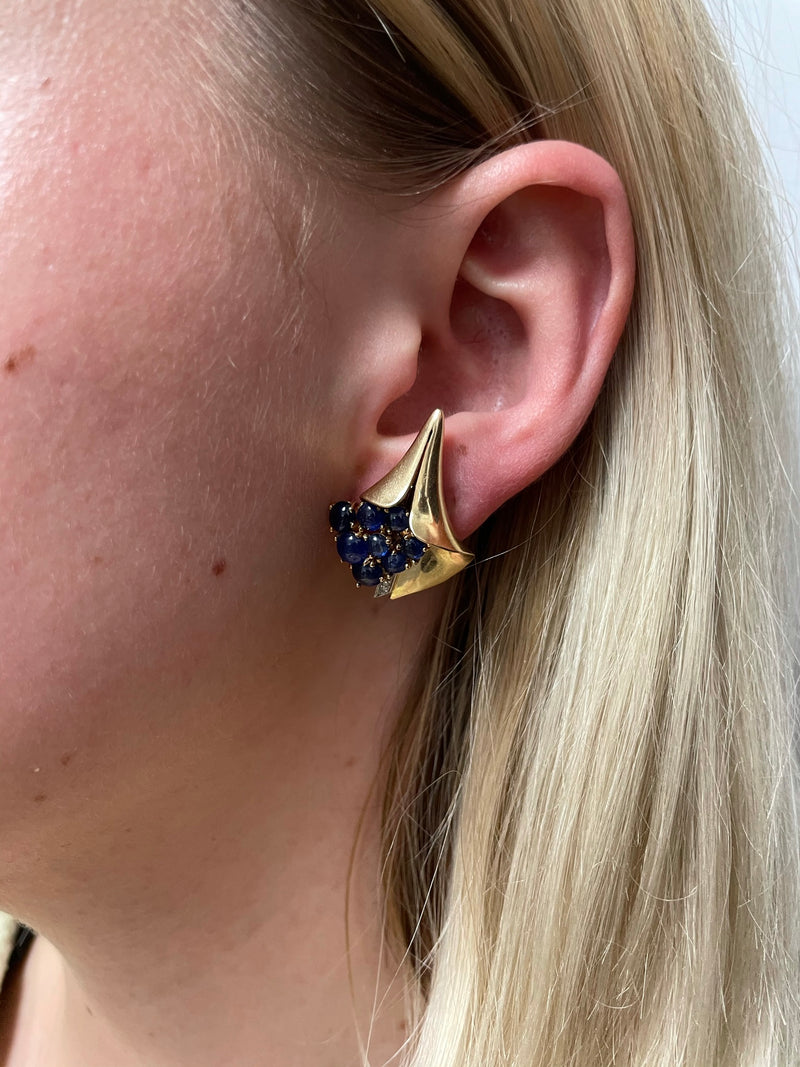 Mauboussin Reflection Collection Sapphire Cabochon and Diamond Earrings