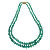 Impressive Emerald Beads Yellow Gold Necklace