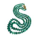 Impressive Emerald Beads Yellow Gold Necklace