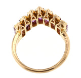 Purple Sapphire Tiara-Style Diamond Ring